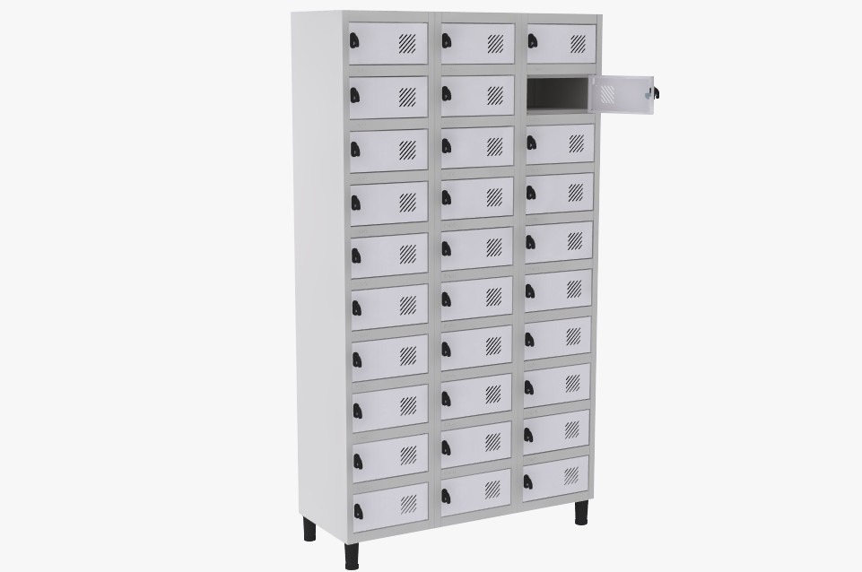 Locker Porta Objetos - 30 Portas | Fechadura, Porta Cor Branco