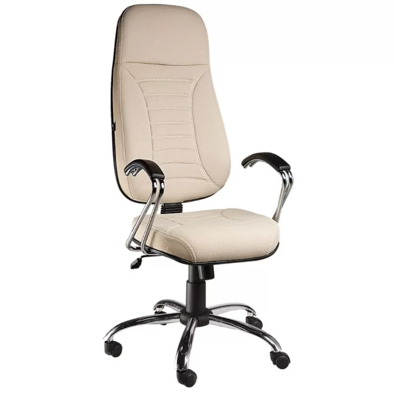 Cadeira Presidente Extra Genebra Giratória Com Braço - Base Relax Cromada