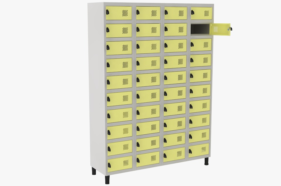 Locker Porta Objetos - 40 Portas | Fechadura, Porta Cor Amarelo