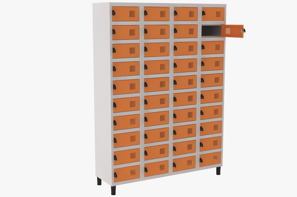 Locker Porta Objetos - 40 Portas | Fechadura, Porta Cor Laranja