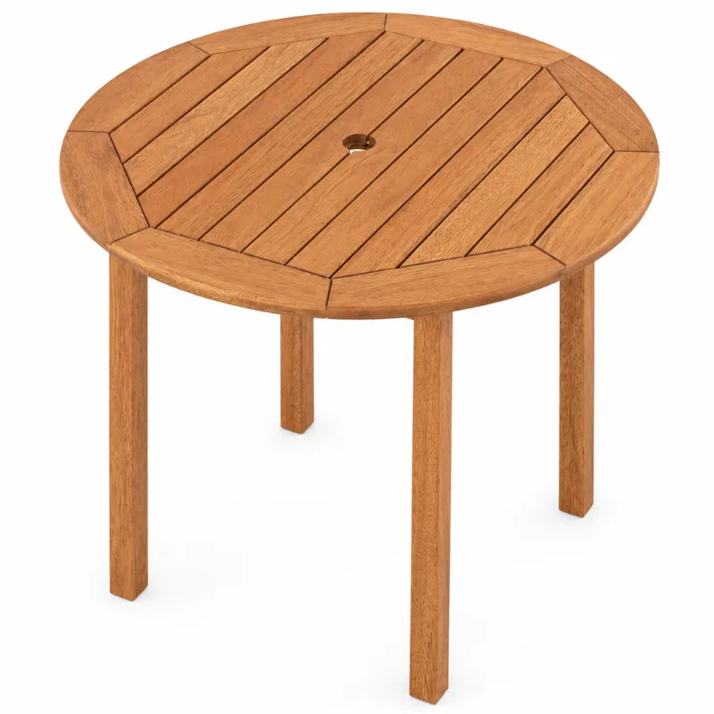 Mesa Ripada Redonda Recanto Ø 90 Cm - Stain Jatobá