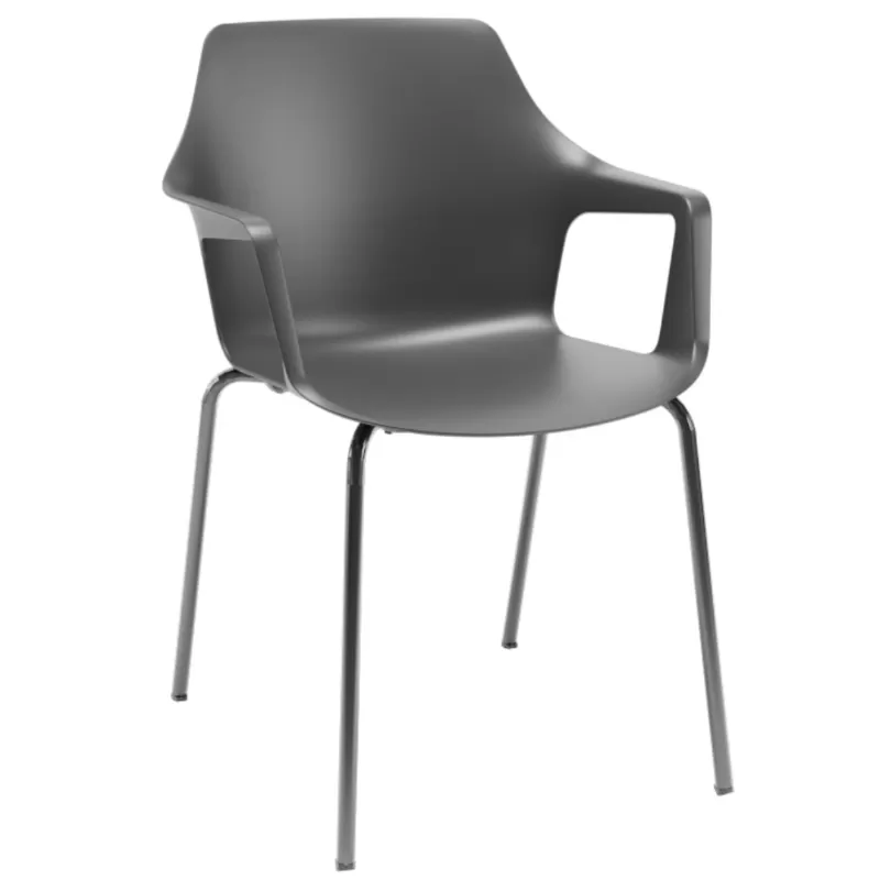 Cadeira Vesper Com Braço - Polipropileno Preto
