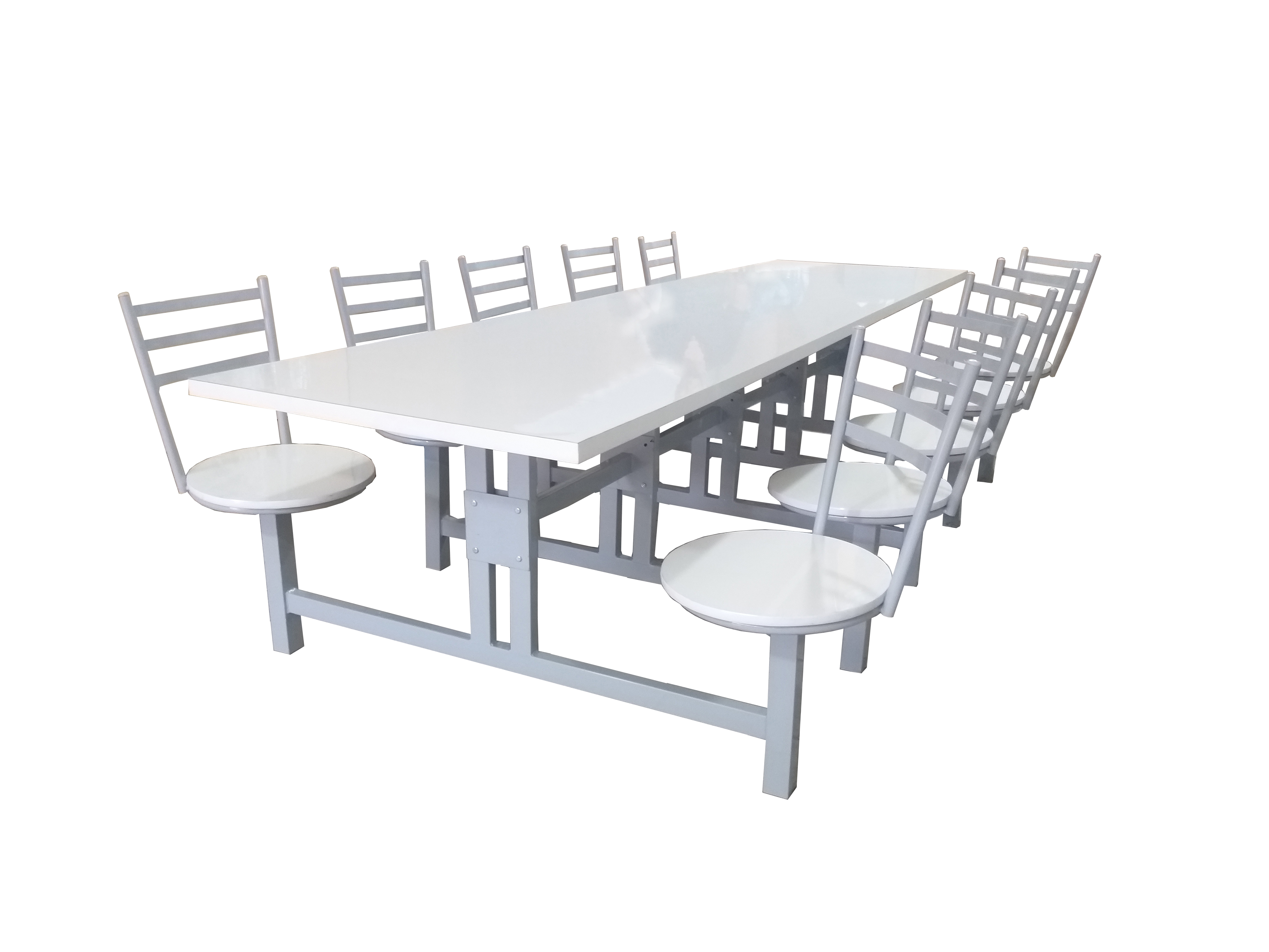 Mesa Refeitório Fast Food Conjugada 10 Lugares | Assento Giratório - Tampo MDP 18 MM