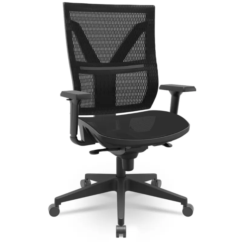 Cadeira Darix X+ Presidente - Assento Tela - Base PIRAMIDAL - Syncron - Preta
