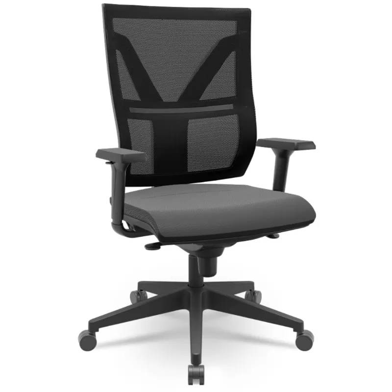 Cadeira Darix X+ Presidente - Assento Estofado - Base PIRAMIDAL - Syncron - Preta