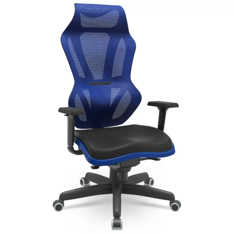 Cadeira Vizon DZ - Assento Estofado - Tela Square Azul - Syncron - Azul