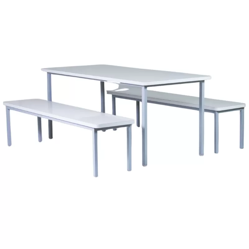 Conjunto De Refeitório - Mesa 6 Lugares + 2 Bancos 3 Lugares - MDP 18 MM
