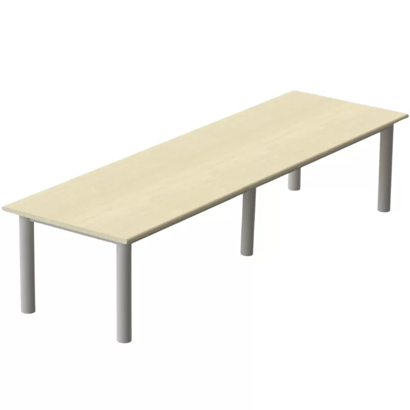 Mesa Refeitório 8 Lugares 2,60 X 0,80 | Tampo MDP 25mm - Pés Redondos