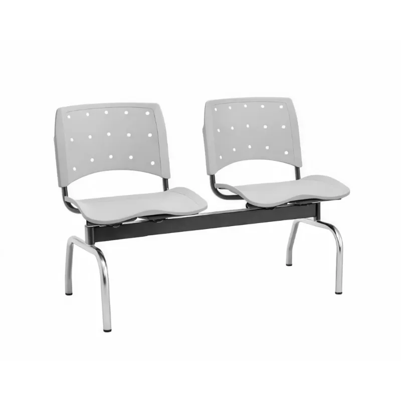 Longarina Polipropileno 2 Lugares Anatômica - Ergoplax Premium