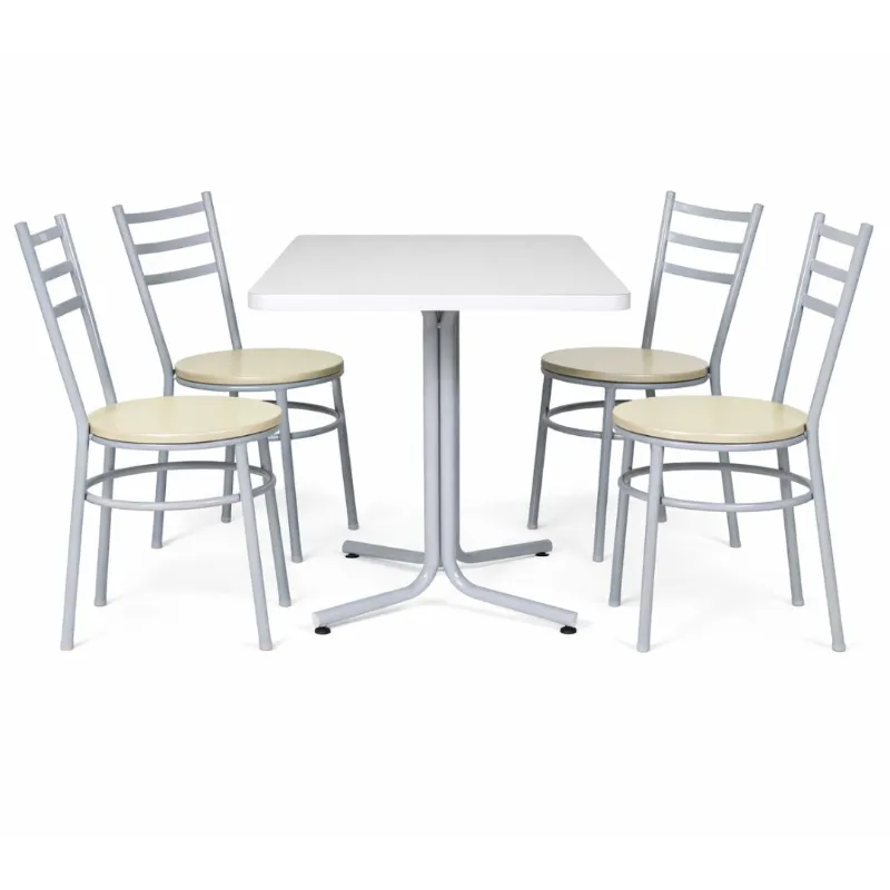 Conjunto Refeitório ECO 4 Lugares - Mesa + 4 Cadeiras