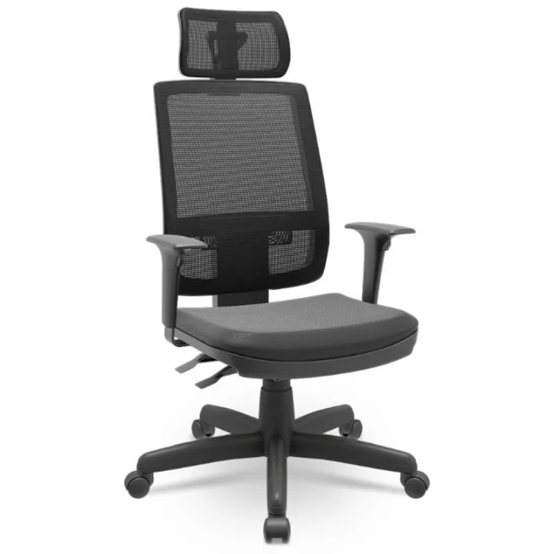Cadeira Brizza Alta Ergonômica - BackPlax - Braço Regulável - Com Apoio