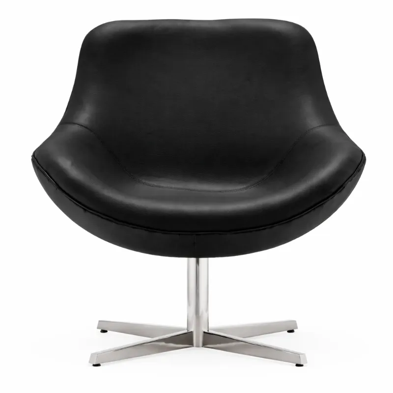 Poltrona Recepção - Imperiale Giratória - Courino Preto