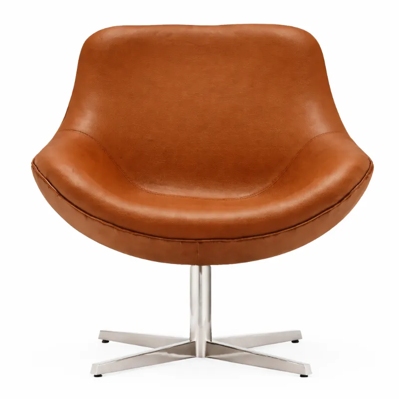 Poltrona Recepção - Imperiale Giratória - Courino Caramelo