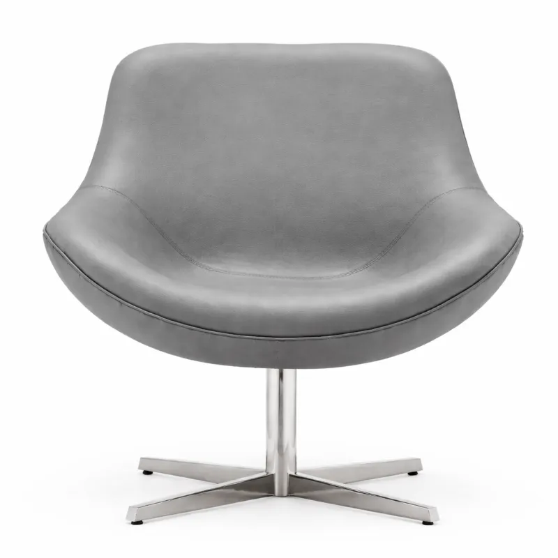 Poltrona Recepção - Imperiale Giratória - Courino Cinza