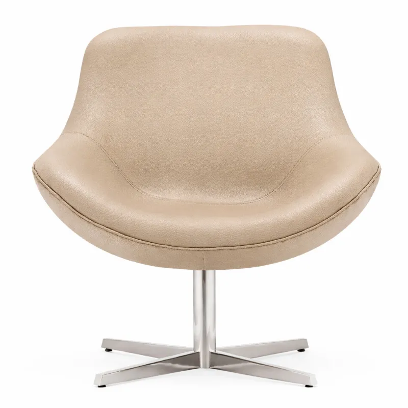 Poltrona Recepção - Imperiale Giratória - Courino Areia