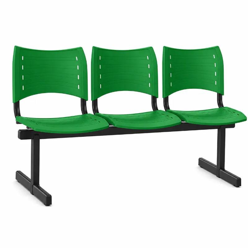 Longarina ISO 3 Lugares Polipropileno - Verde - Frisokar