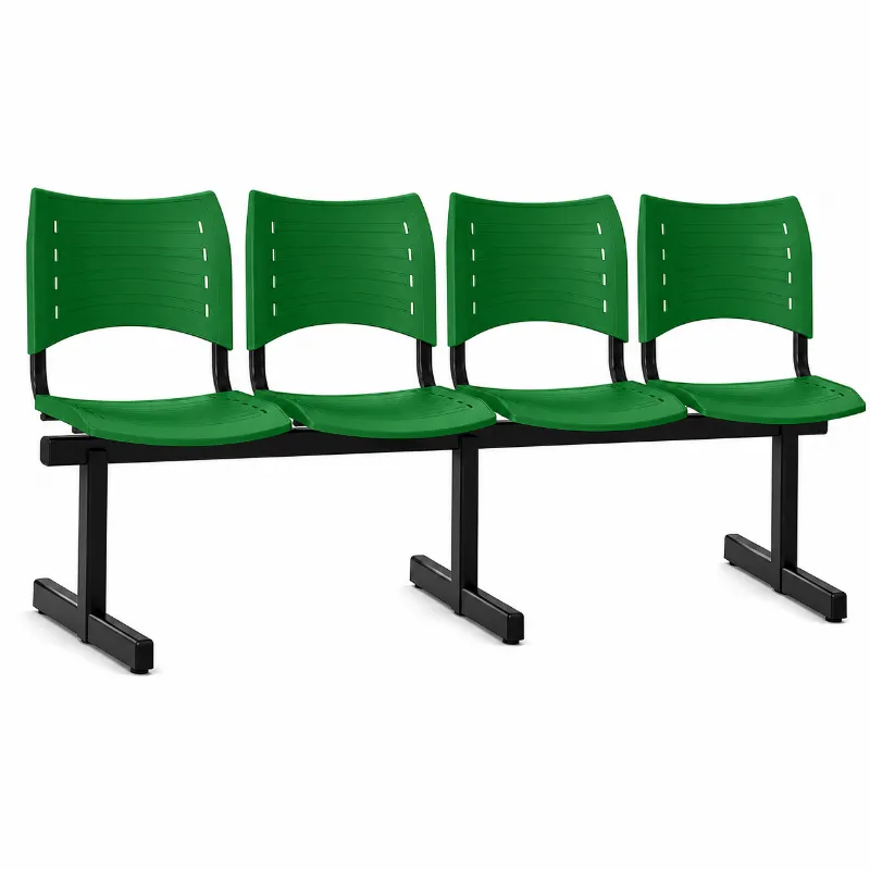 Longarina ISO 4 Lugares Polipropileno - Verde - Frisokar
