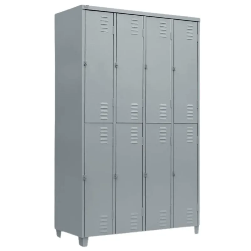 Roupeiro De Aço 08 Portas Chapa 24 Pitão P/ Cadeado - 1,98 X 1,22 X 0,40 - GRP-08