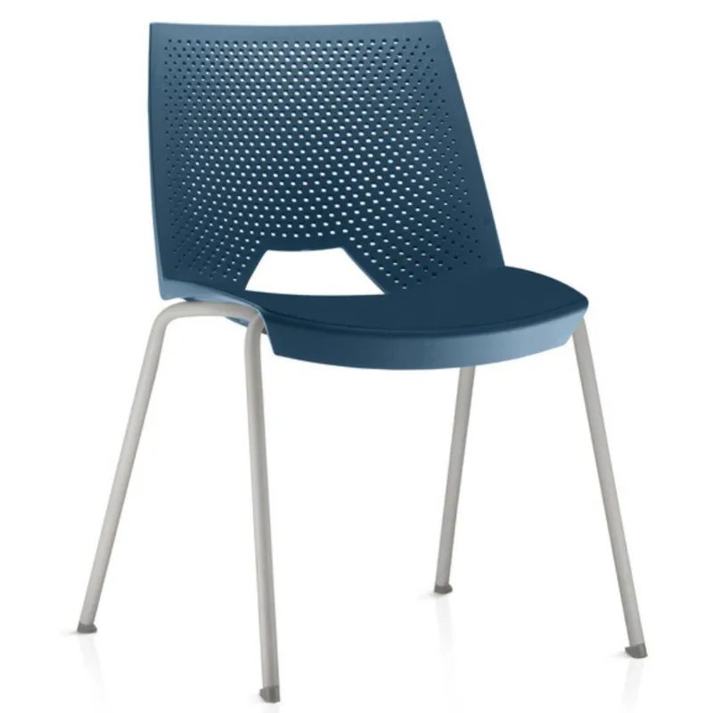 Cadeira Fixa Strike - Polipropileno Azul | Cinza