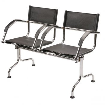 Longarina Ideale 2 Lugares - Cromada | Couro 100% Natural