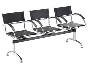 Longarina I'deale 3 Lugares - Cromada | Couro 100% Natural