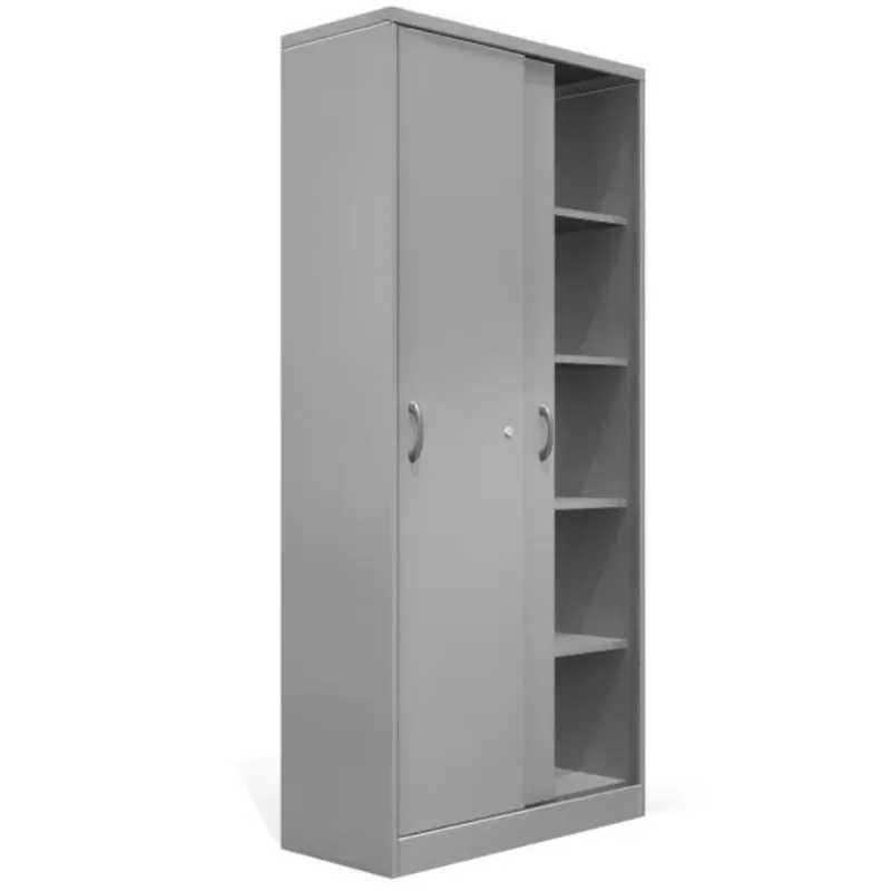 Armário De Aço PC-90 - Chapa 24 Com 4 Prateleiras - 1,98 X 0,90 X 0,50 - Porta De Correr