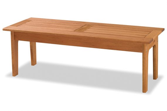 Banco De Madeira 1,40 X 0,37 - Ripado 2 Lugares - Sem Encosto - Stain Jatobá